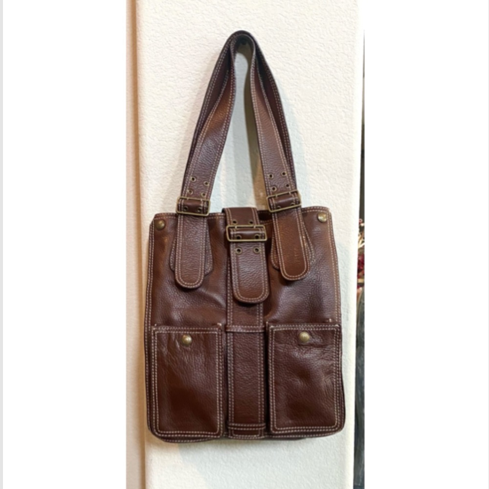 NWOT leather Cynthia Rowley brown leather bag. Mint! Sz 13x11x5